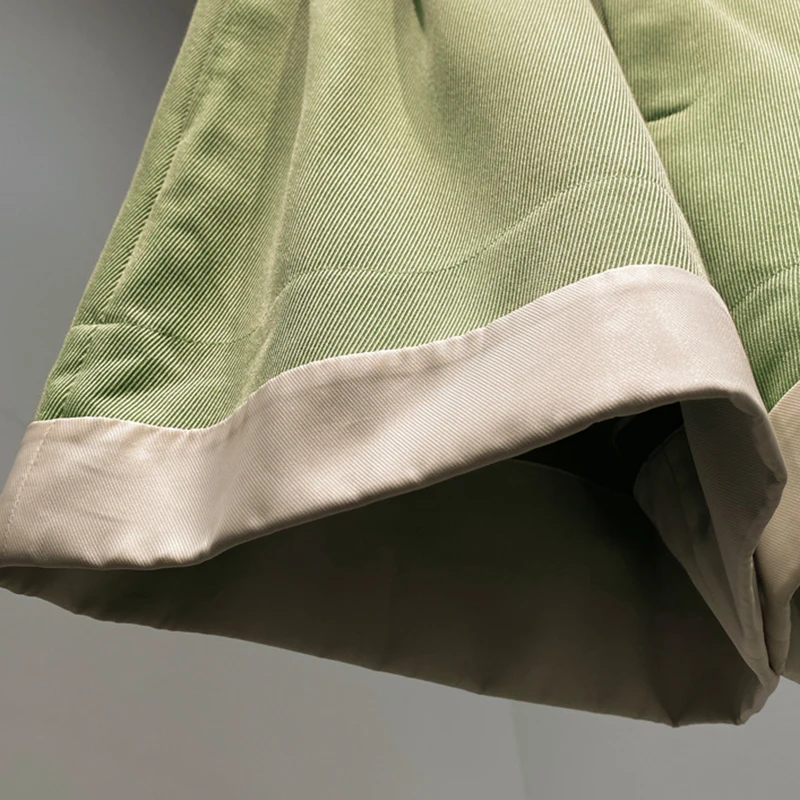Женские прямые брюки со средней талией и карманами, свободные зеленые шорты в стиле пэчворк популярного цвета, женская одежда, Новинка лета ... от AliExpress RU&CIS NEW
