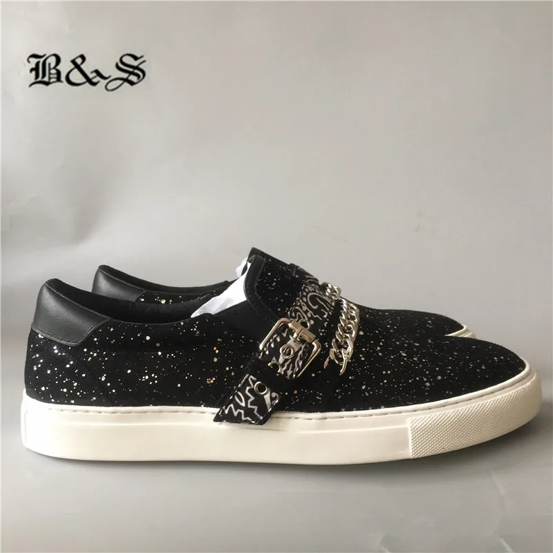 Черные и уличные персонализированные благородные кожаные лоферы с цепочкой для