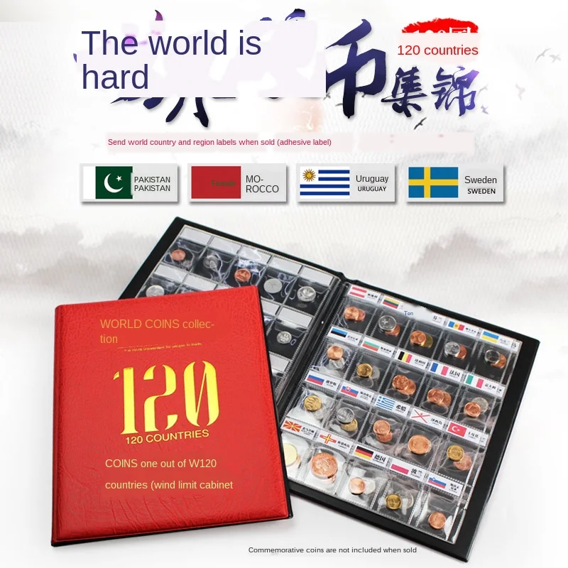 

Tag World Coin Collection book (120 countries and regions Coin Book/with special labels) coin book Coin Book