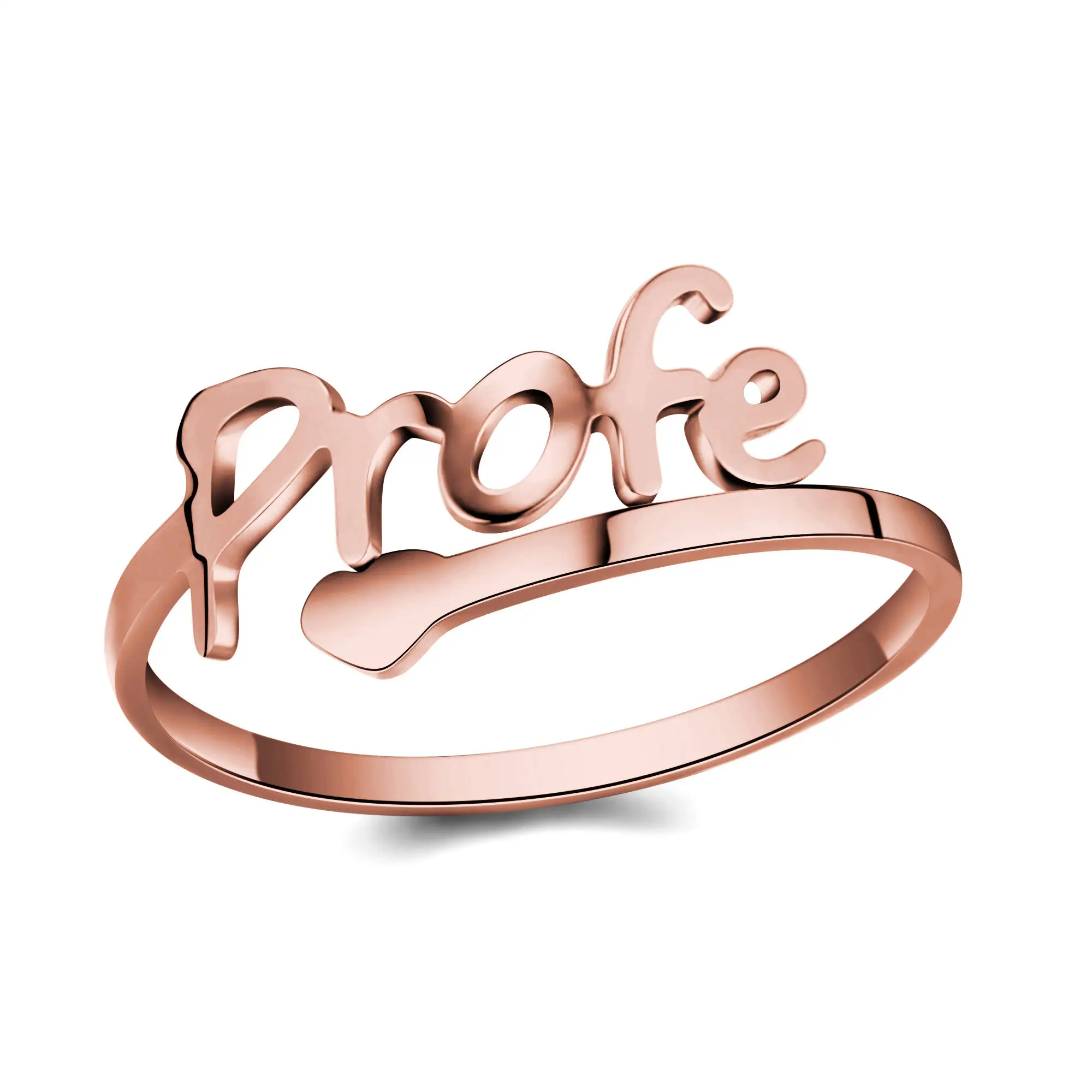Profe rose gold SKQIR серебряное Регулируемое Кольцо Love MAMA 4 цвета 316L кольца из нержавеющей стали женские ювелирные изделия подарок на день рождения матери - Цвет основного камня: Profe rose gold