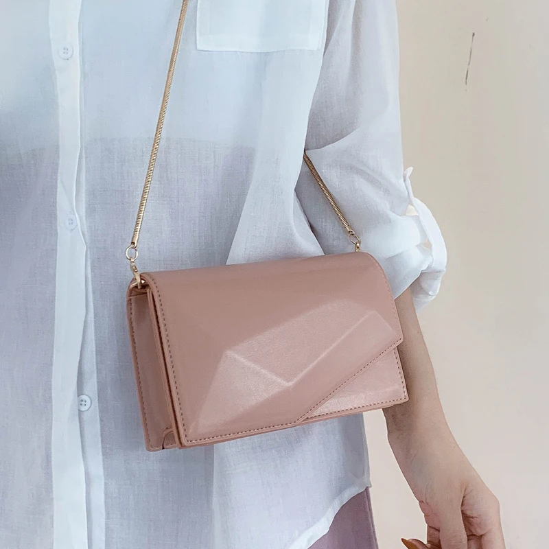 Однотонная квадратная сумка через плечо 2020 модная Новая высококачественная