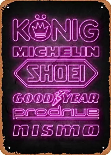 

Metal Sign - Neon Car Sponsors Neon Car Sponsors 9-8 x 12 Vintage Look Tin Sign