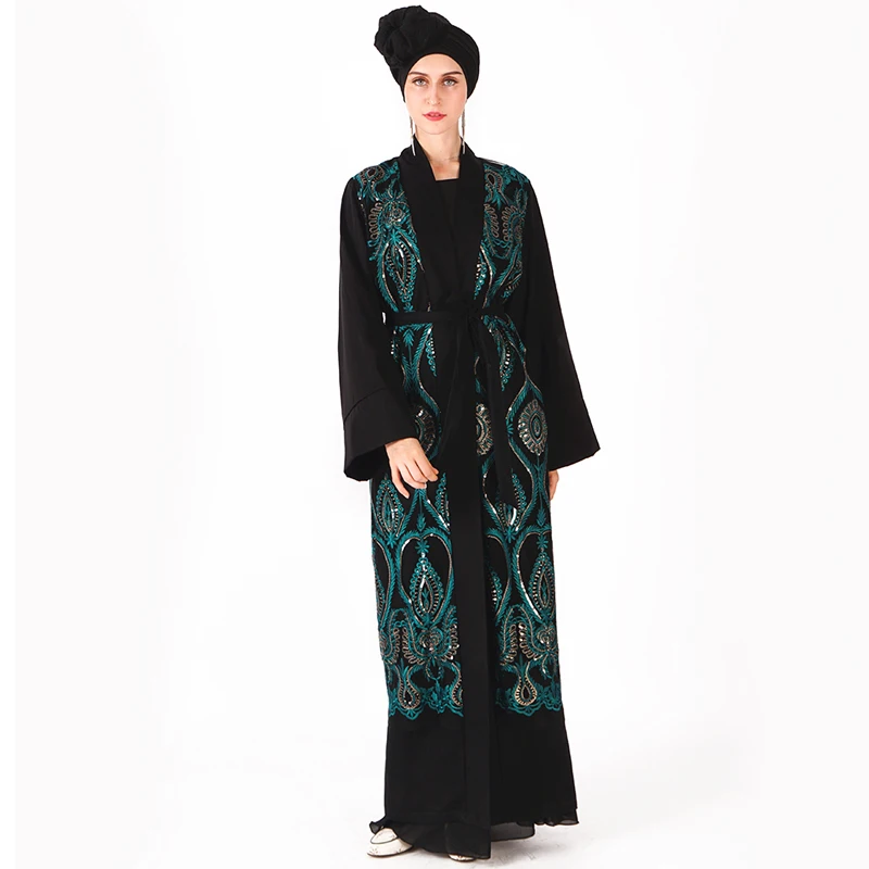 Open Abaya Robe Dubai Turkey Kimono Cardigan Muslim Hijab Dress Kaftan Islamic Clothing Abayas For Women Ramadan Elbise Caftan |