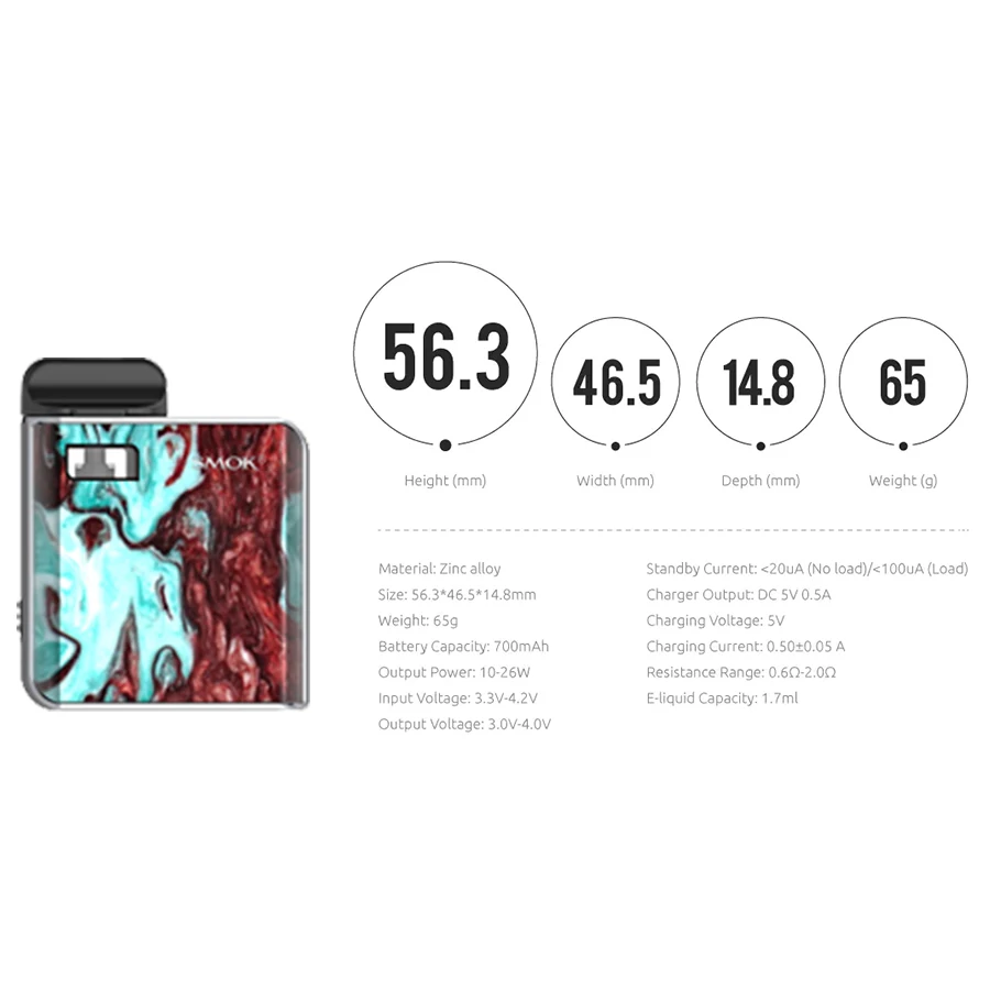 Электронная сигарета SMOK Mico Pod System Kit BOX Mod 700 мАч аккумулятор 1 7 мл электронная Pen для