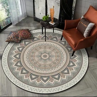 fashion simple round carpet elegant mandala flowers living room table non slip floor mat bedroom hanging basket chair area rugs