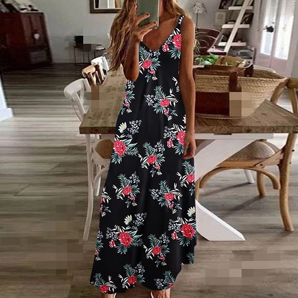 2020 летнее домашнее женское платье с принтом богемного размера плюс 5XL пляжное