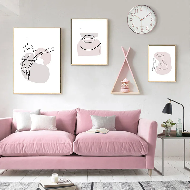 

Line Drawing Canvas Nordic Style Poster Abstract Shape Wall Art Print Decorative Picture Painting Modern Living Room Decoration