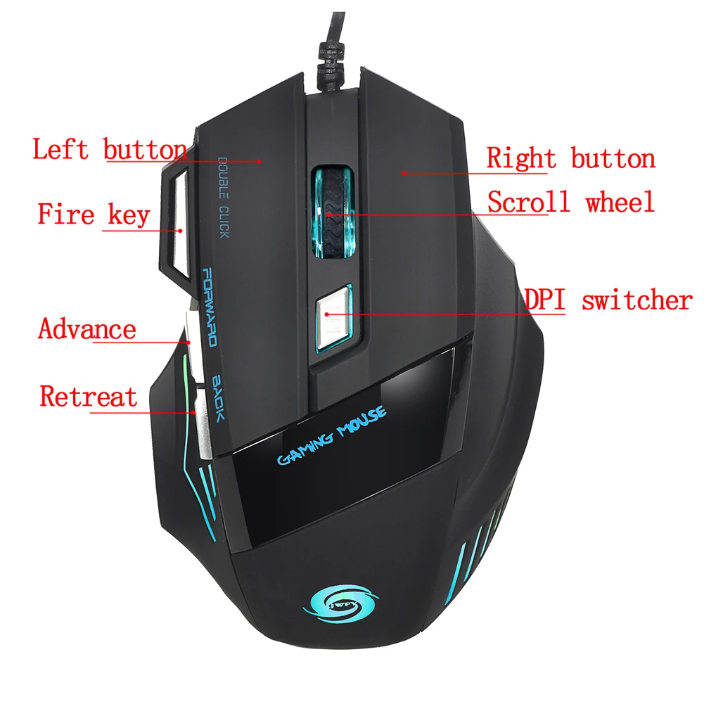 USB Проводная клавиатура и мышь комбинированный RGB светодиодный с подсветкой для геймеров ПК ноутбук Настольный компьютер клавиатура мышь набор Быстрая