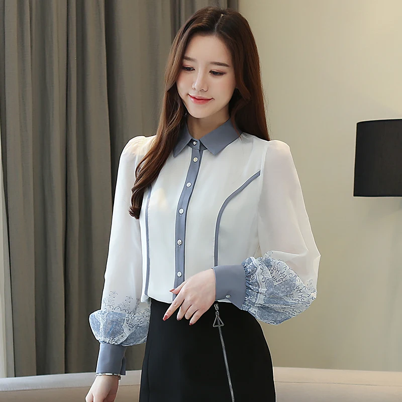 Корейская мода шифоновые женские рубашки офисные розовые блузки размера плюс XXL