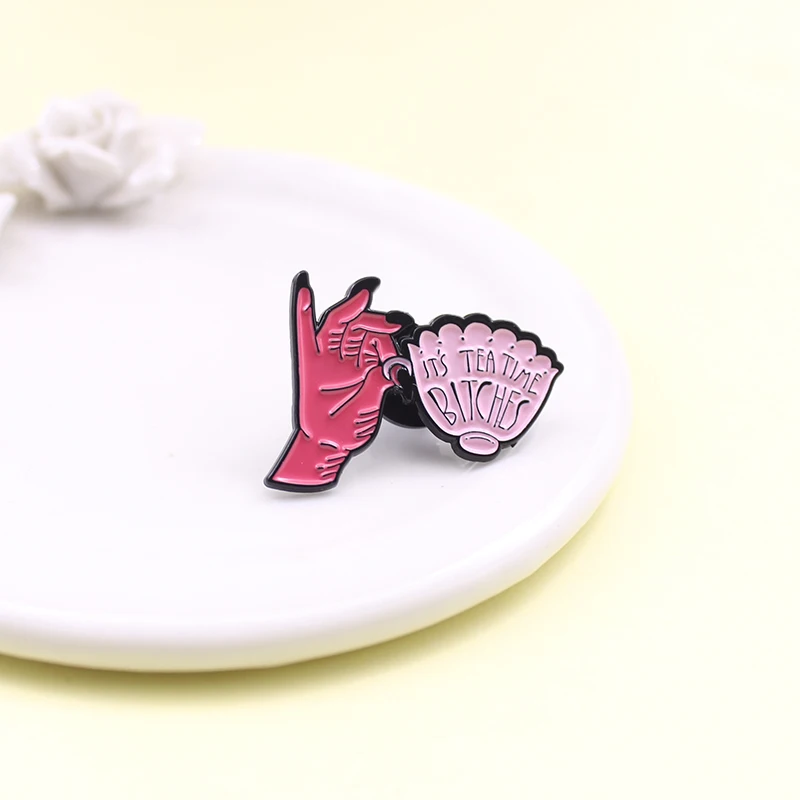 Элегантный женский значок с лацканами эмалированная брошь в форме кофейной