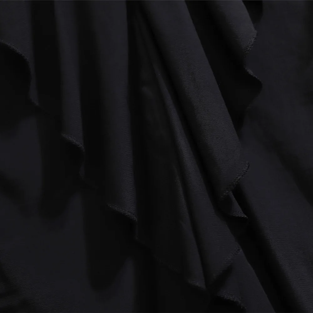 

New Ladies Autumn Winter Plus Size Tops For Women Large Blouse Long Sleeve Loose Black Cotton Ruffle Shirt 3XL 4XL 5XL 6XL