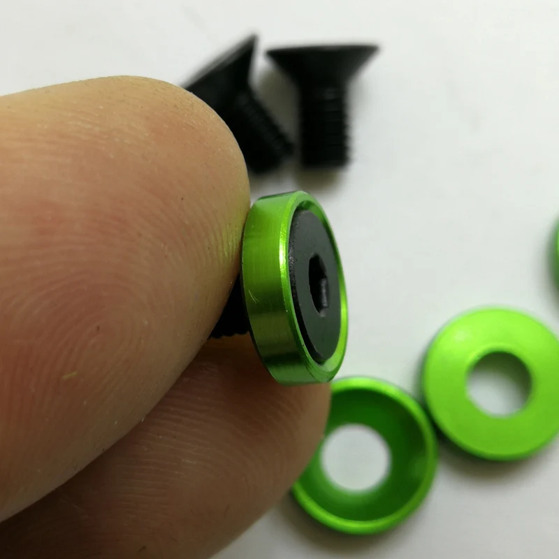 10 шт./партия черные алюминиевые прокладки из нержавеющей стали M4 x 8 мм