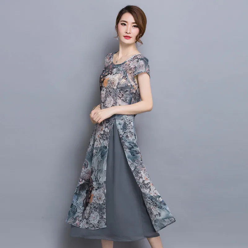 Женское винтажное платье-халат элегантное шифоновое платье для лета 2020 Vestidos Mujer