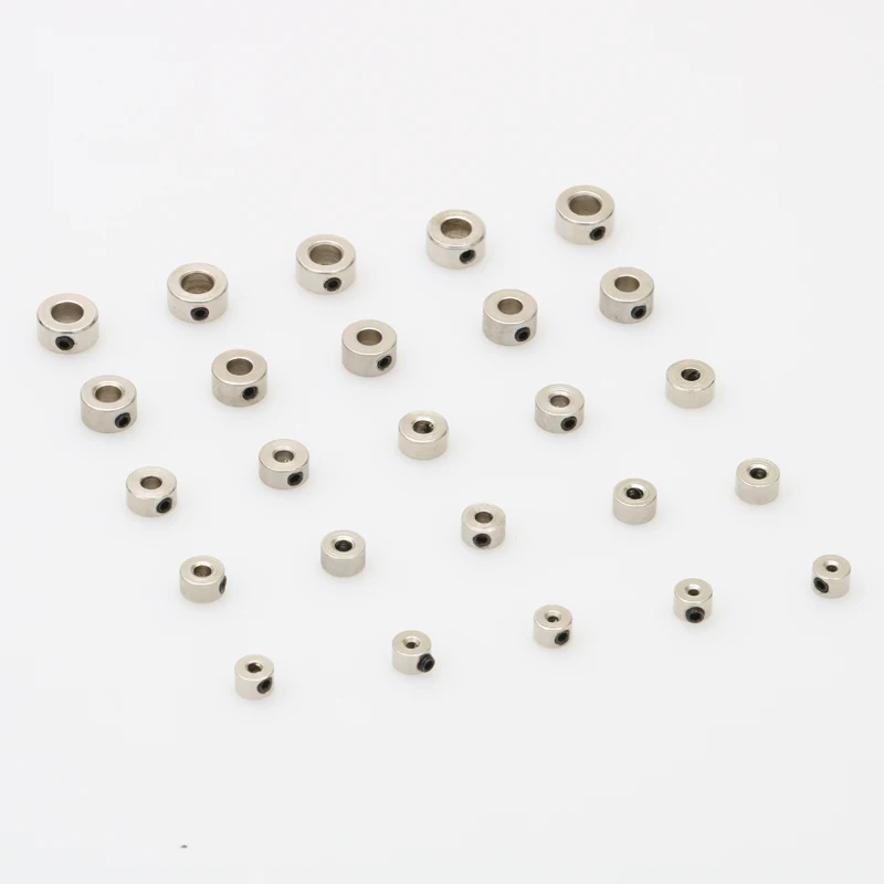 

25PCS Stainless Steel Shaft Sleeve Inner Dia 1.55/2.55/2.05/3.05/4.05/5.05mm Metal Bushing+M3 Screws for DIY Model Accessories