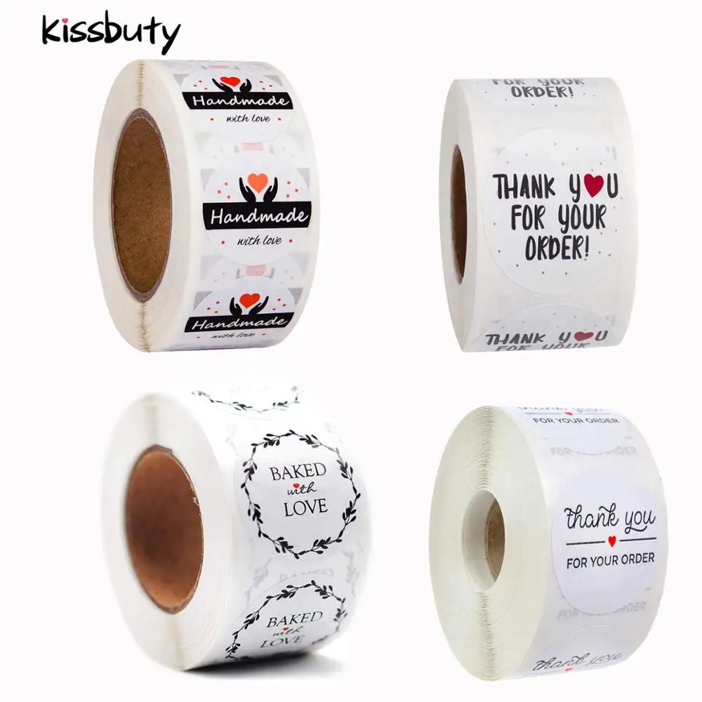 

500Pcs/roll Love Thank You Stickers for Seal Labels 1 inch Gift Packaging Stickers Birthday Party offer Stationery Sticker