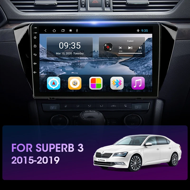 Автомагнитола VTOPEK T3L PLUS с Android 9 0 для Skoda Superb 3 2015 2019 мультимедийный