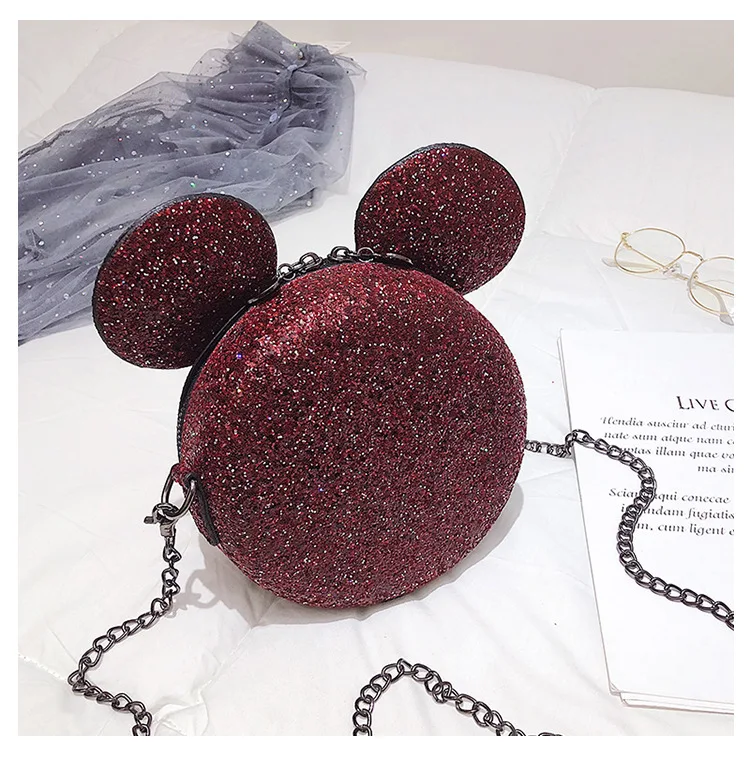 Disney Микки Маус женские модные сумочки на плечо милые Мультяшные женские маленькая круглая сумка мессенджер женская сумка для хранения