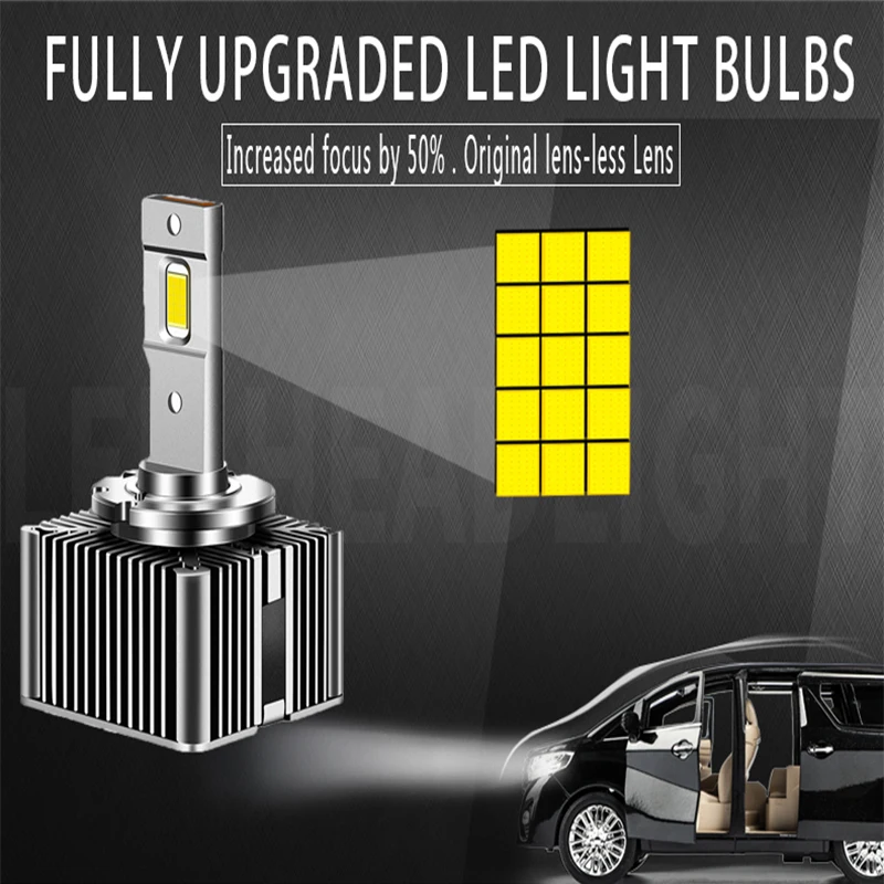 

ZTCJL Error Free Car Light LED D1S D2S D3S D4S D8S D5S LED Headlight Bulb 70W 9000LM 12V 6000K D Series Auto Headlamp