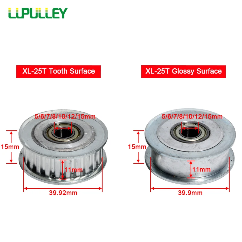 LUPULLEY XL 25T зубы зубчатый шкив без шаг оконченного отверстия 5/6/7/8/10/12/15 мм с 2 подшипники AF зубчатый шкив