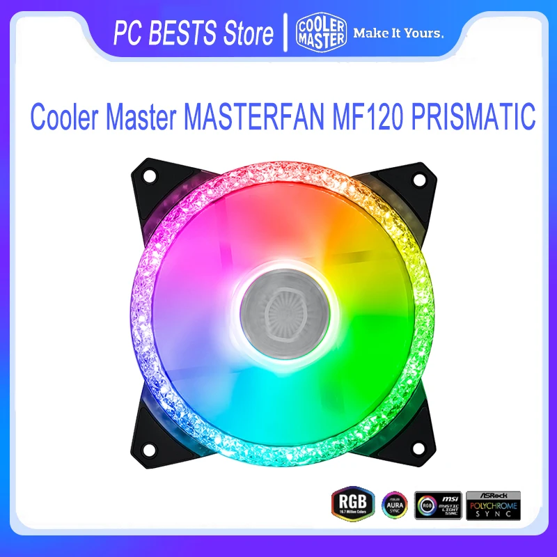 

Cooler Master MASTERFAN MF120 PRISMATIC 120mm 5V/3pin PWM ARGB Computer Case Cooling Fan With Radiant Crystalline Lighting Effec