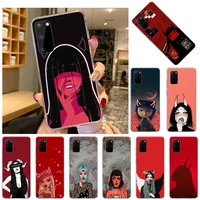 soft tpu silicone phone case for samsung galaxy s21 ultra s20 fe 5g s10 lite s8 s9 plus s7 sexy devil shadow girl woman cover