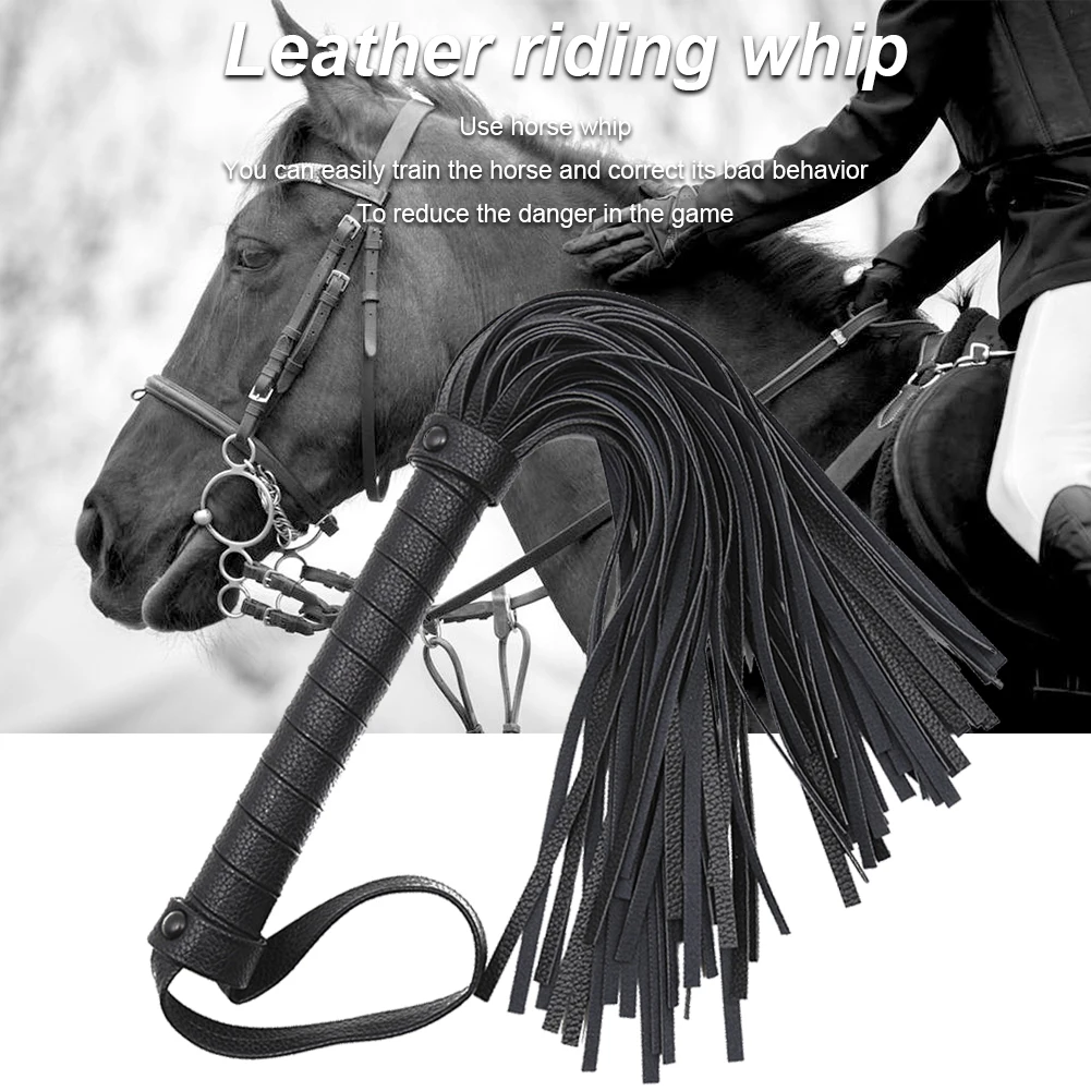 

PU Leather Racing Practice Riding Crop Horse Whip Portable Accessories Durable Outdoor With Handle Equestrian Training Non Slip