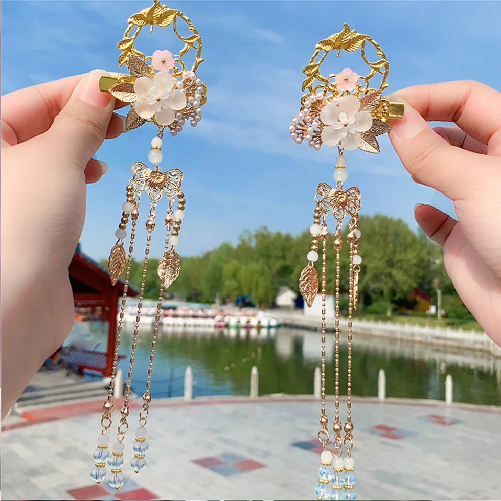 Новинка 2020 китайские традиционные аксессуары для волос заколка с цветком и