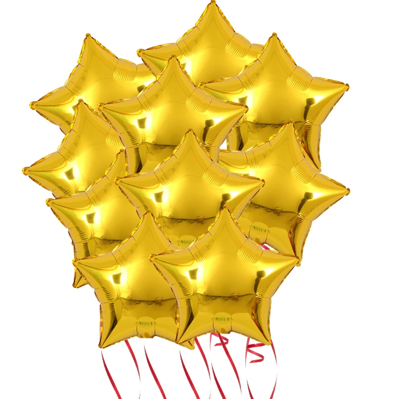 

10 PC Baby Shower 18 Inch Pink White Star Helium Foil Balloon Girl Happy Birthday Party Supplies Home Decoration