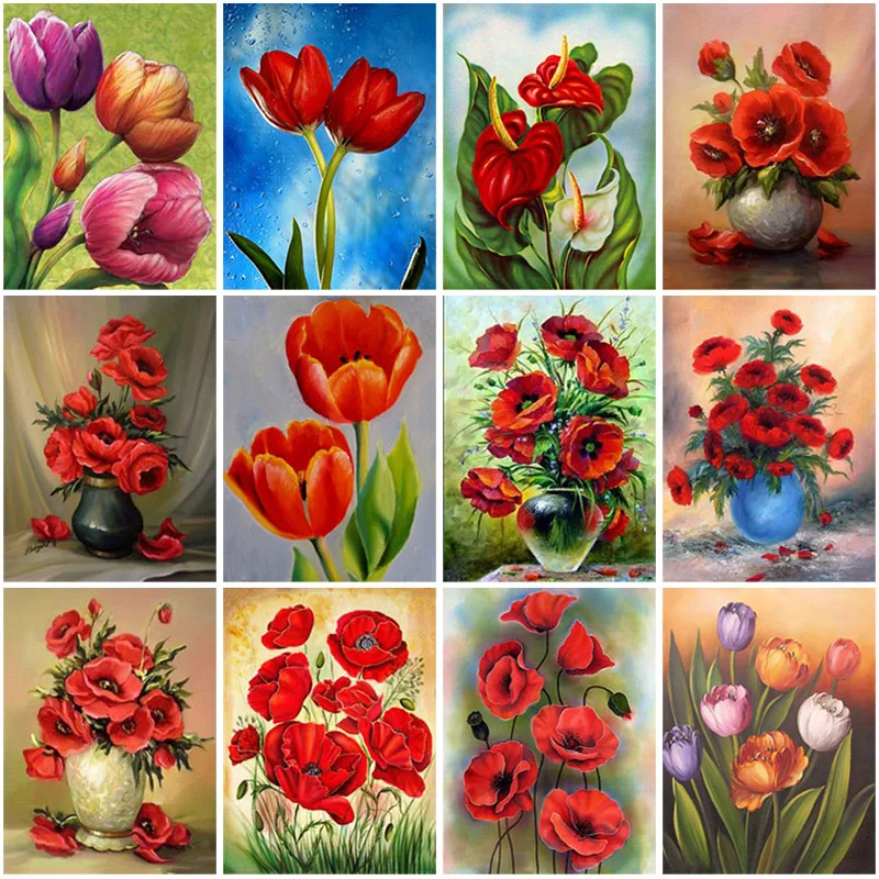 

DIY 5D Diamond Painting Full Square Drill Flower Diamond Embroidery Cross Stitch Kit Wall Art Rhinestone Mosaic Gift Home Decor