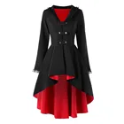 Тренчкот женский средней длины, модная Готическая винтажная приталенная ветровка с поясом в стиле стимпанк, черная накидка, 2022