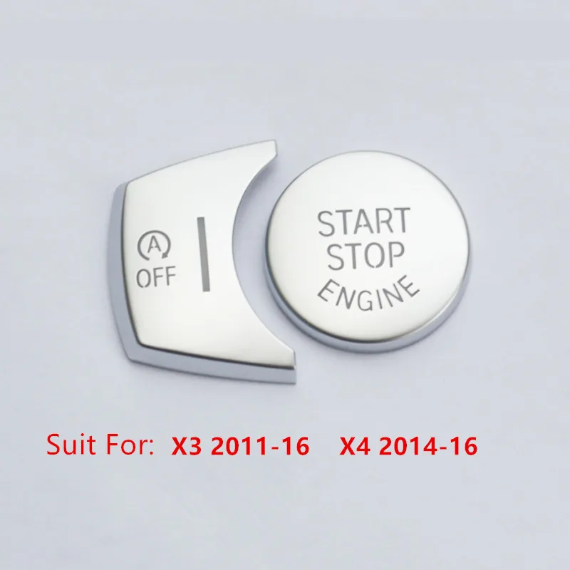 CNORICARC хромированная консоль кнопки запуска и остановки двигателя отделка 2 шт.