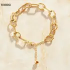 SOMMAR Новое поступление! 18KGP позолоченные женские браслеты и браслеты простая личность erkek bileklik оптовая продажа с завода