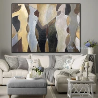 large wall art pictures for living room women with golden liquid canvas paintings modern home decor posters cuadros