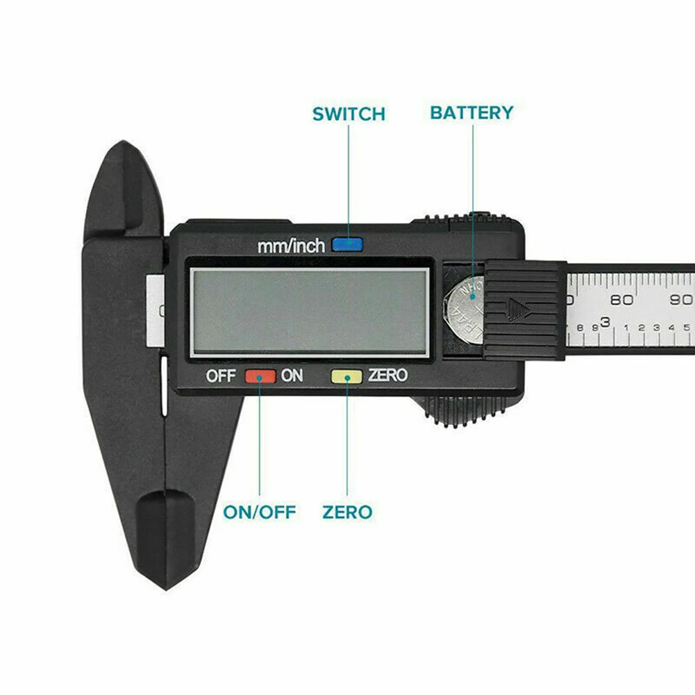 

2pcs/set 100+150mm Electronic Digital Caliper Carbon Fiber Dial Vernier Caliper Gauge Micrometer Measuring Tool Digital Ruler