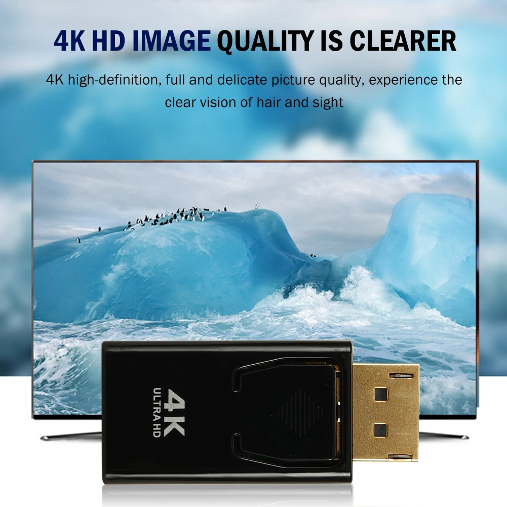 DP to HDMI Compatible 4K 60Hz Display Port Adapter Male Female Cable Converter Supports Hot Plug | Электроника