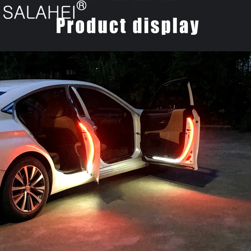 Car Interior Door Welcome Light LED Safety Warning Strobe Signal Lamp Strip 120cm Waterproof 12V Auto Decorative Ambient Lights |