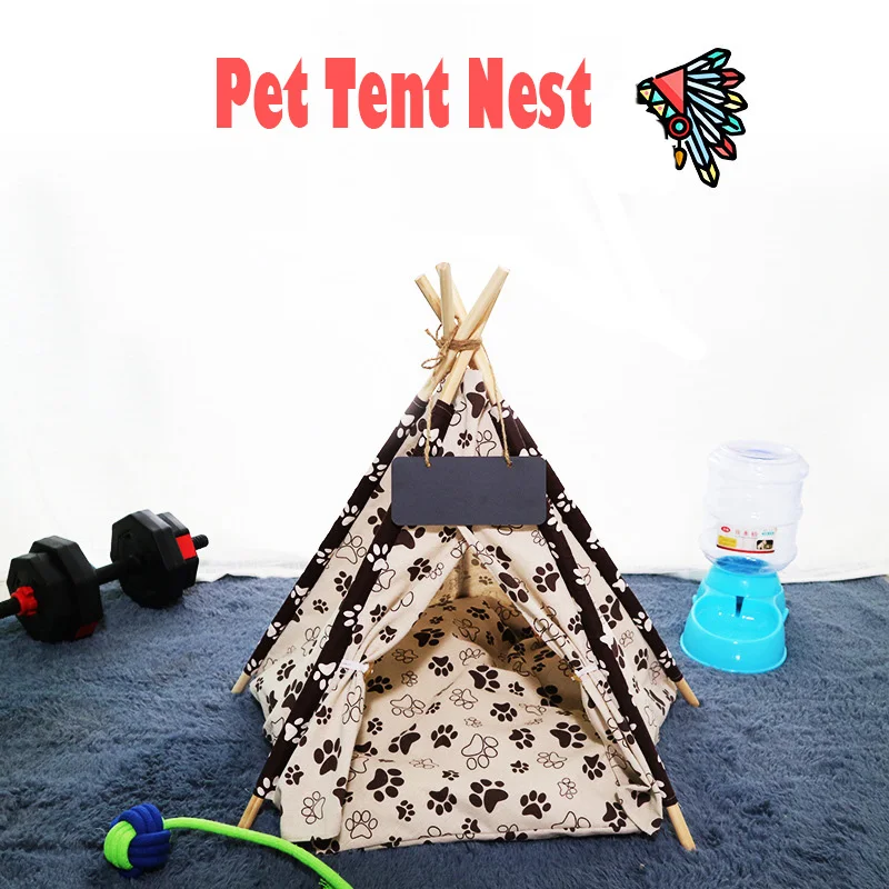 Foldable Pet Tent Cat Puppy House Dog Teepee Sleeping Mat Portable Kennels Washable caseta perro exterior | Дом и сад