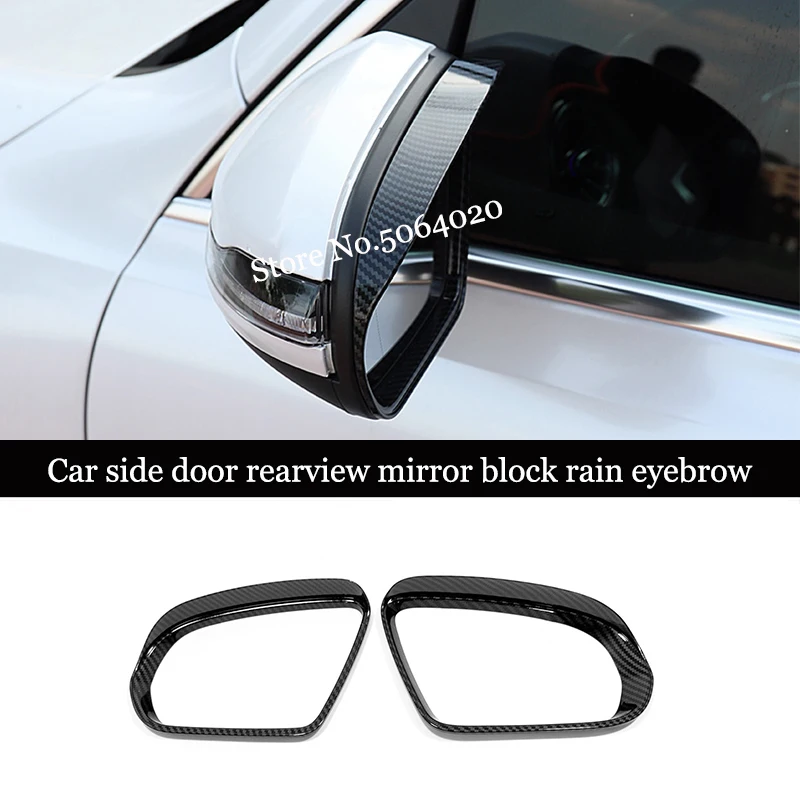 

ABS Chrome/Carbon Fiber Car side door rearview mirror block rain eyebrow For Mercedes Benz B C E S GLB GLC Class W205 W213 2pcs