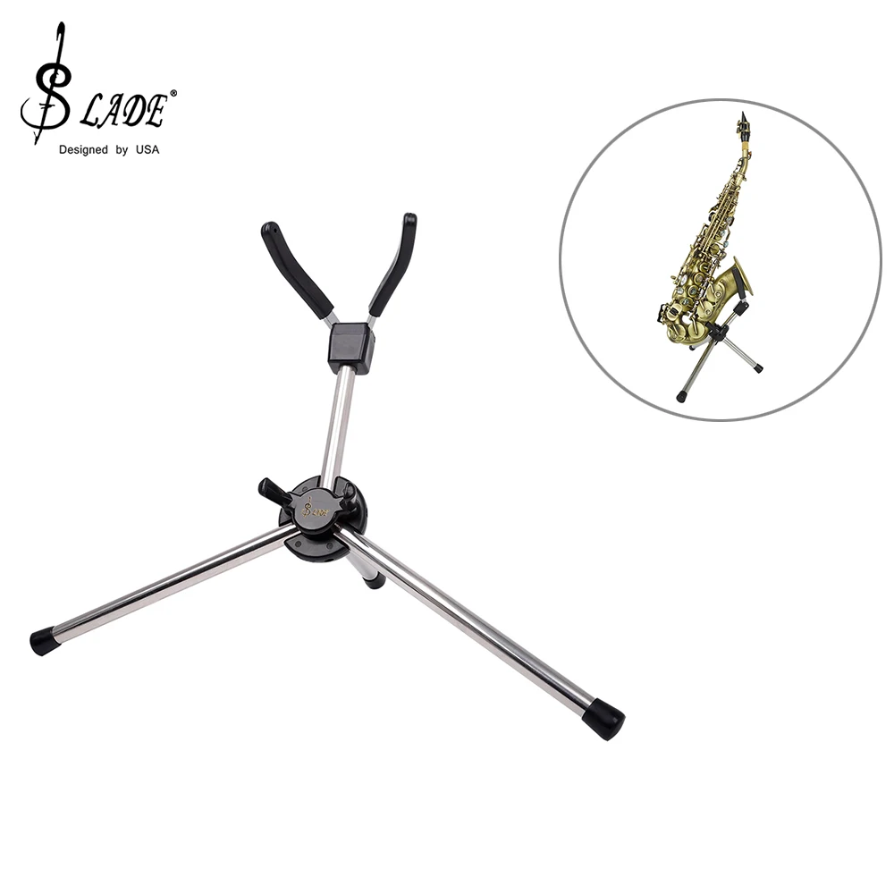 

SLADE Foldable Portable Alto Tenor Soprano Saxophone Stand Sax Tripod Holder Bracket Saxophone Woodwind Instrument Accessories