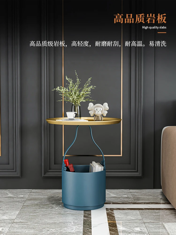 

Light luxury living room Marble Sofa Corner a few Small family-type simple modern balcony Nordic small coffee table round table