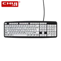 chyi wired usb ergonomic computer gaming keyboard waterproof large kaycap for the elderly pc game numeric keypads for laptop mac