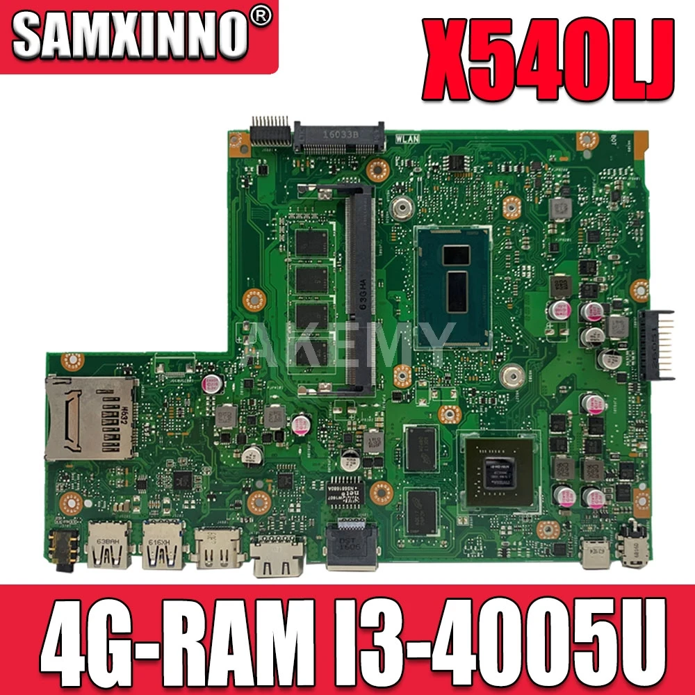 Akemy X540LJ материнская плата для ноутбука For Asus VivoBook X540L F540L A540L R540L оригинальная 4GB RAM I3