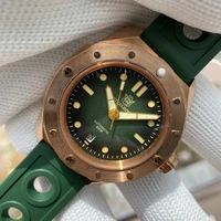 steeldive sd1960s bronze mens watches 200m waterproof nh35 automatic green luminous dial sapphire crystal mechanical watch