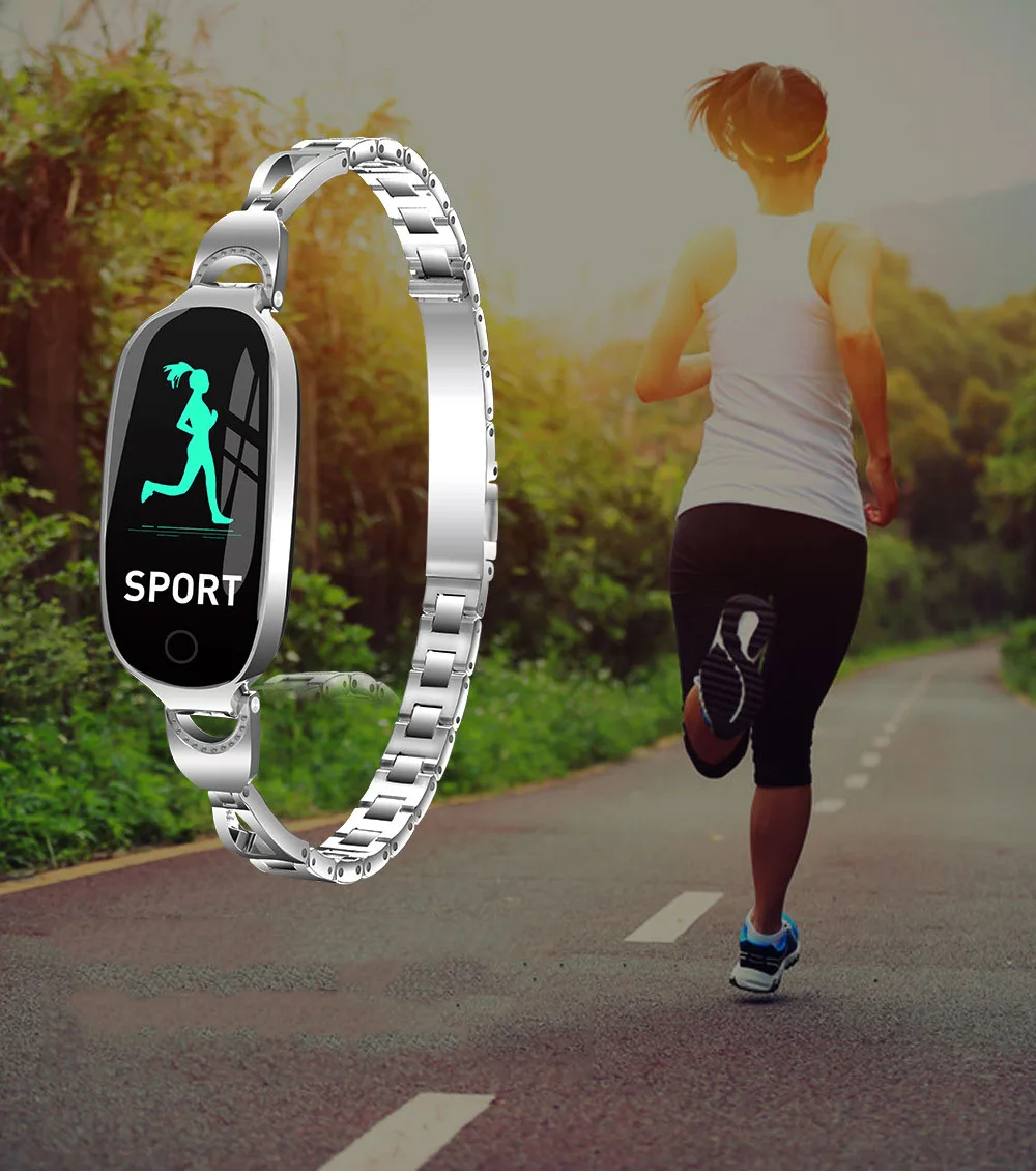 Модный женский смарт браслет с цветным экраном шагомер мониторинг сна женские