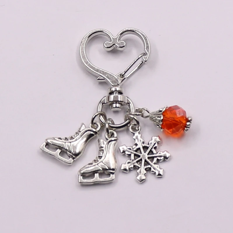 1pcs Pretty Ice Skates Snowflake Pendant Key Ring Skating Chain Keychain Jewelry For Winter Gift | Украшения и аксессуары