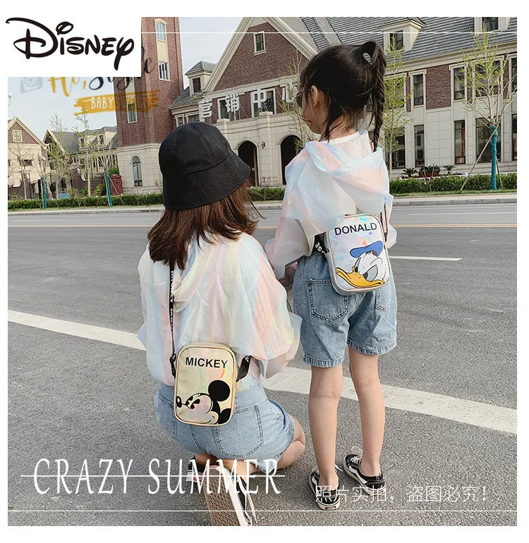 

Disney Donald Duck Laser Cartoon Shoulder Bag Fashion Little Girl All-match Messenger Bag Coin Purse Trend Small Square Bag