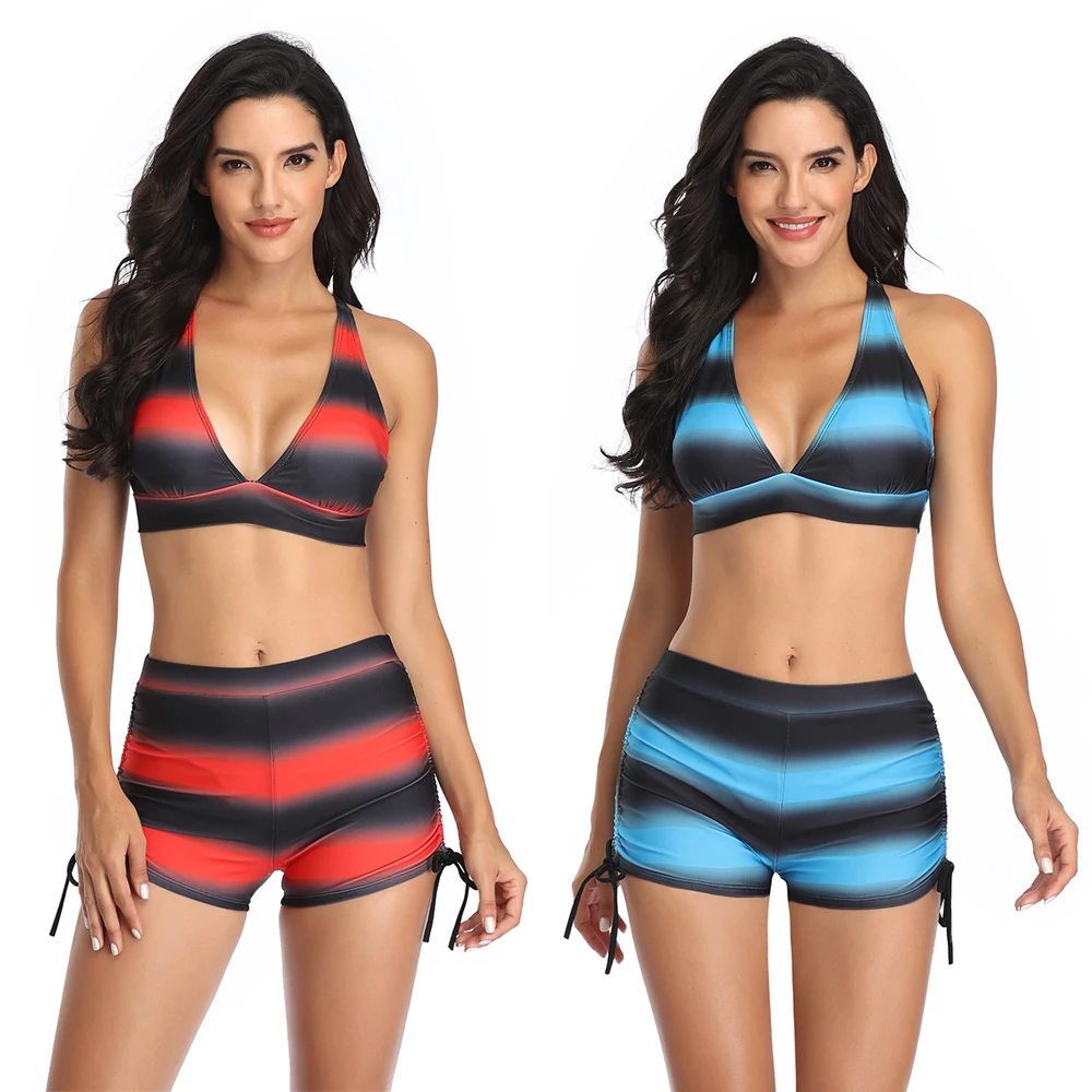 

Пикантный комплект бикини большого размера, купальный костюм для женщин, комплект из 2 предметов, бикини, купальник с запахом, купальники