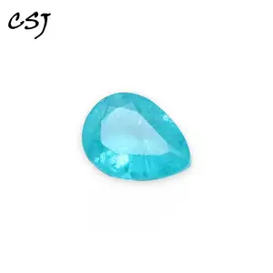 Турмалиновый драгоценный камень CSJ Paraiba, огранка груши для самостоятельного изготовления ювелирных изделий из серебра 925 пробы, монтажный камень, меняющий цвет