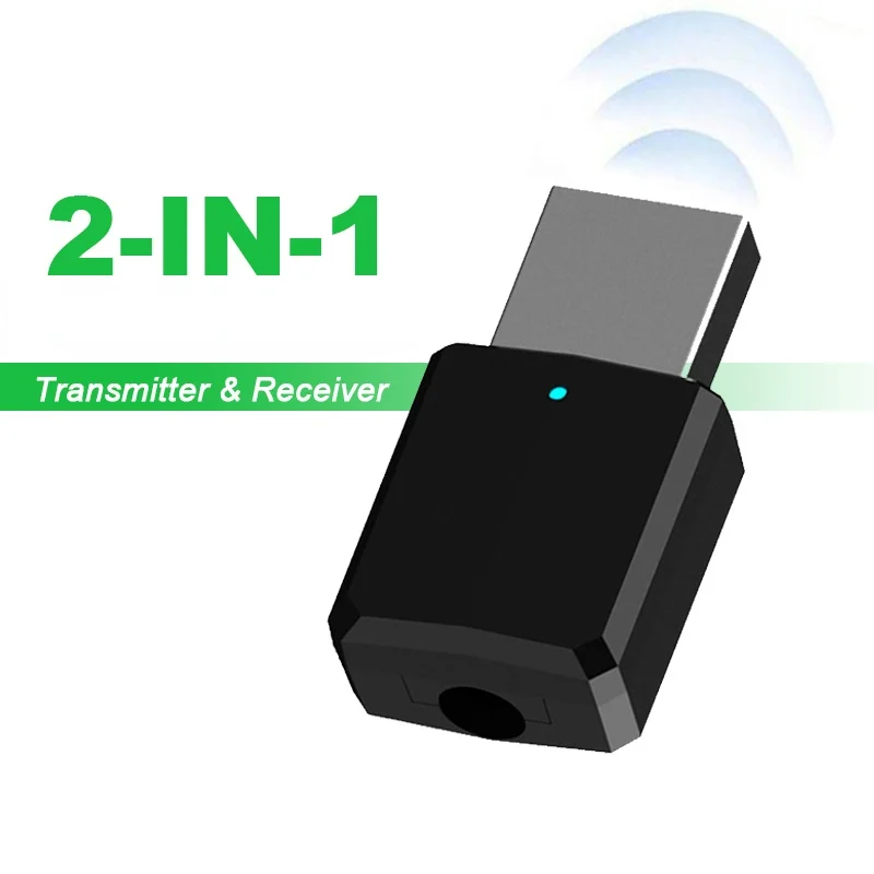 

Bluetooth-compatible 5.0 Audio Receiver Transmitter 2 In 1 Wireless Bluetooth-compatible Adapter 3.5mm AUX Stereo For TV