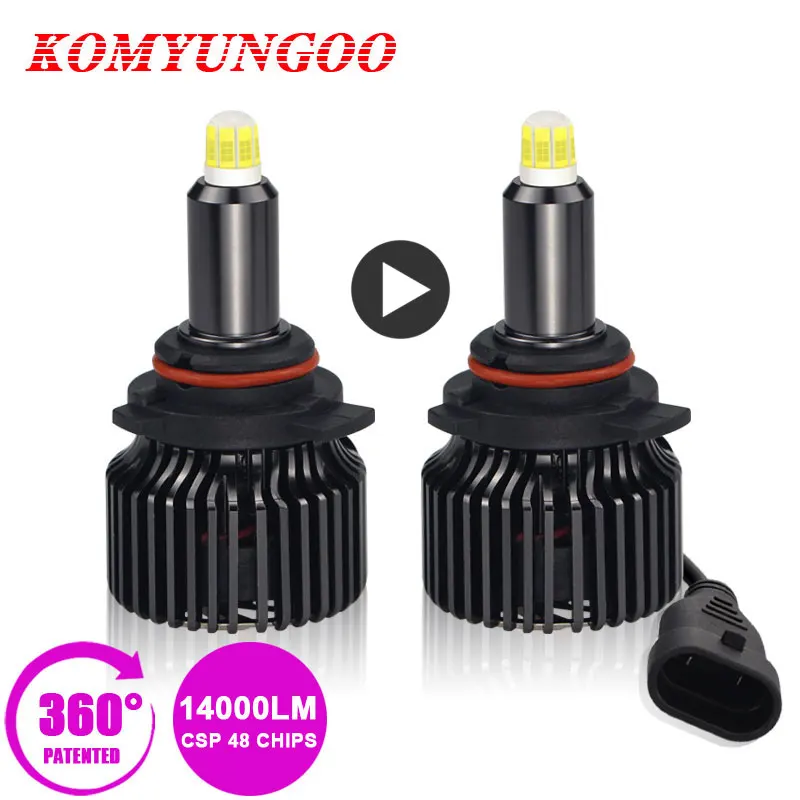 360 градусов 9012 LED HIR2 Автомобильные фары 14000LM 4300K 6000K Авто H1 H7 H11 Turbo Диодная лампочка